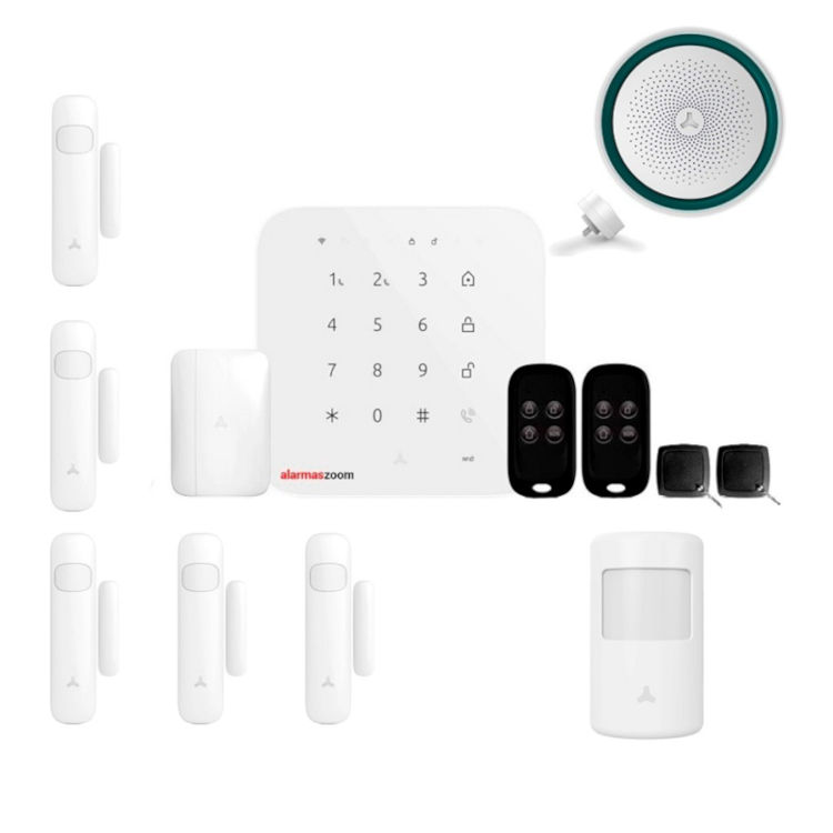 Alarma para casa sin cuotas GSM WiFi FHSS Sirena interior Kit 6