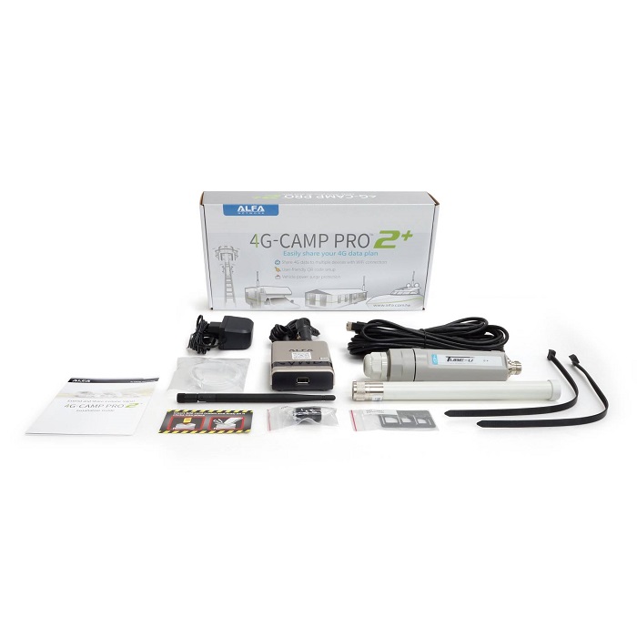 Kit Alfa 4G Camp-Pro 2 Antena exterior 4G con Router WiFi