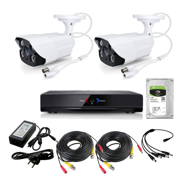 CCTV Grabador DVR AHDK051 2 Camaras exterior techo Seguridad vigilancia Internet Disco Duro 2Tb