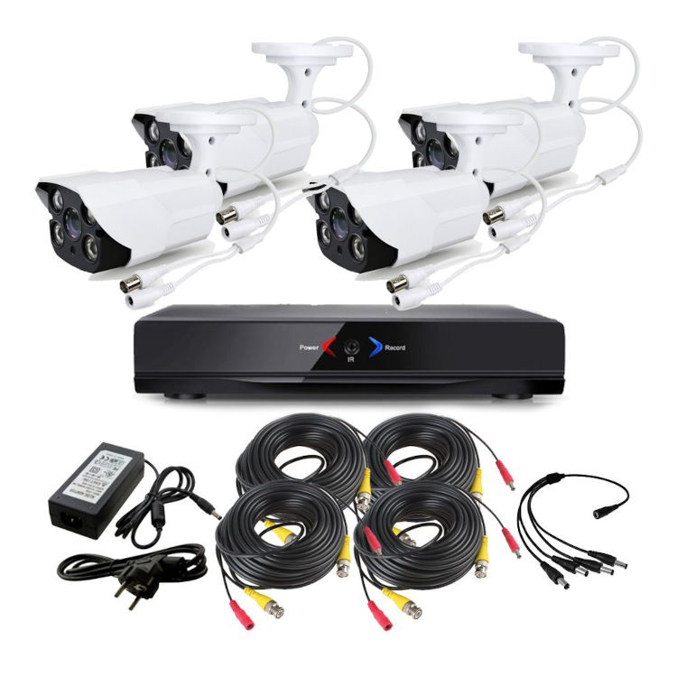 CCTV Grabador DVR AHDK047 4 Camaras exterior techo Seguridad vigilancia Internet