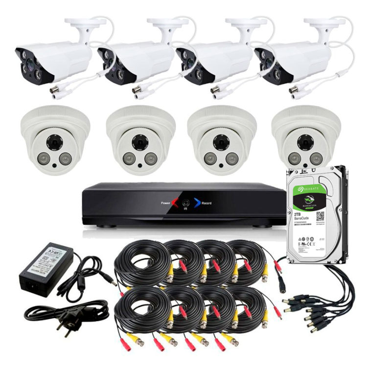 CCTV Grabador DVR AHDK054 4 Camaras exterior 4 Interior Seguridad Full HD Internet Disco Duro 2Tb