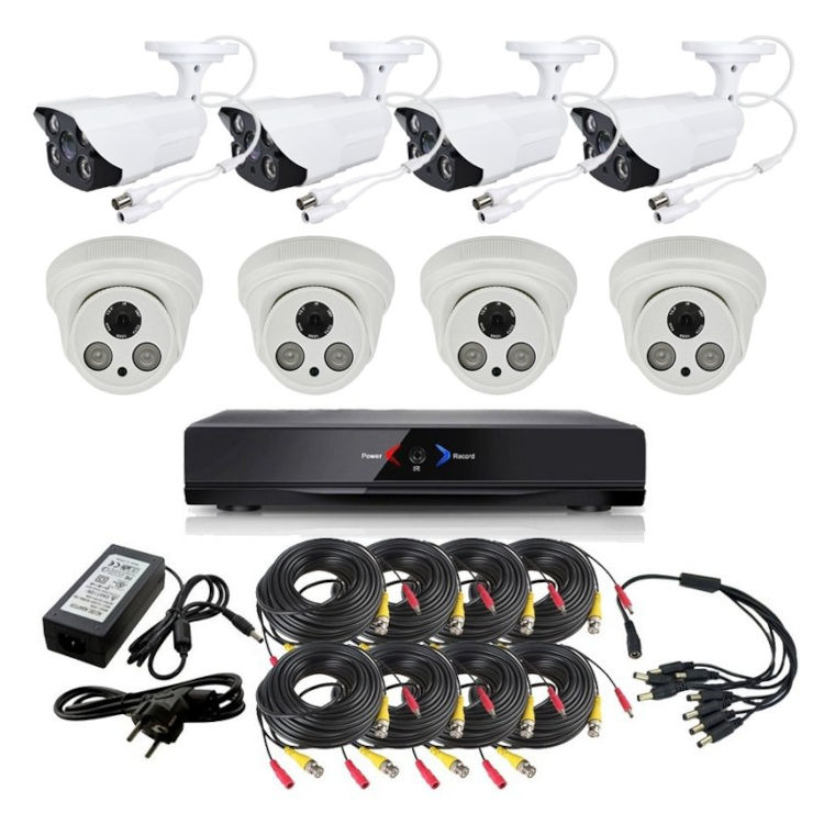 CCTV Grabador DVR AHDK050 4 Camaras exterior 4 Interior Seguridad Full HD Internet