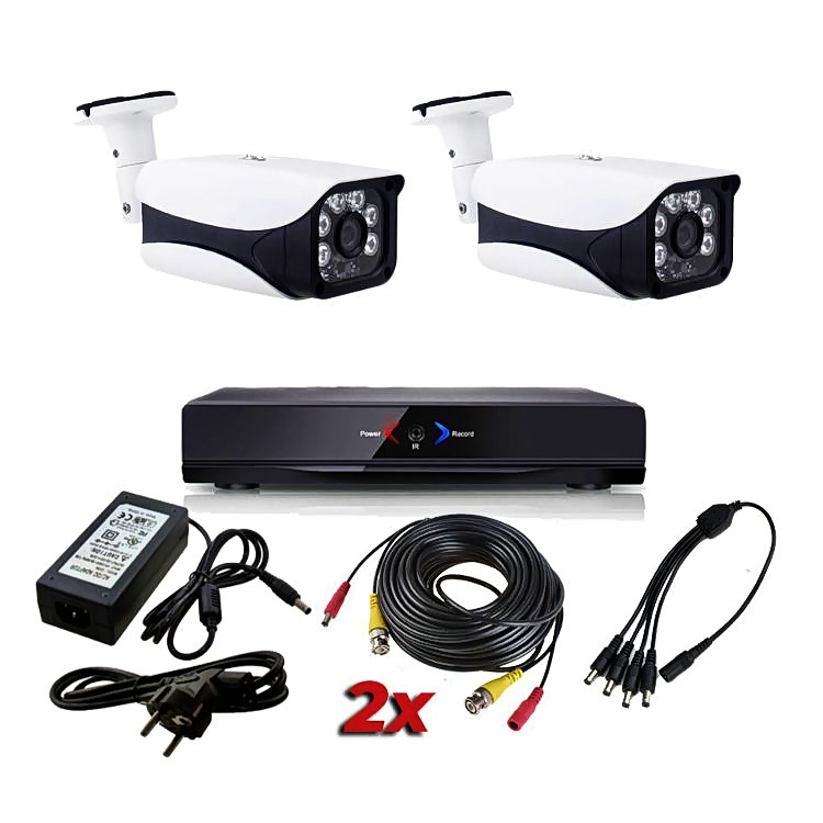 Kit Sistema de Seguridad CCTV Camaras vigilancia 4CH DVR 2 AHD114D Pack AHDK060