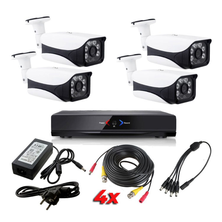 Kit Sistema de Seguridad CCTV Camaras vigilancia 4CH DVR 4 AHD114D Pack AHDK062