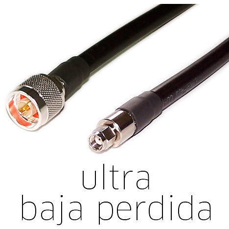 Cable Pigtail N Macho RP SMA Macho 7 metros H1000 Baja perdida