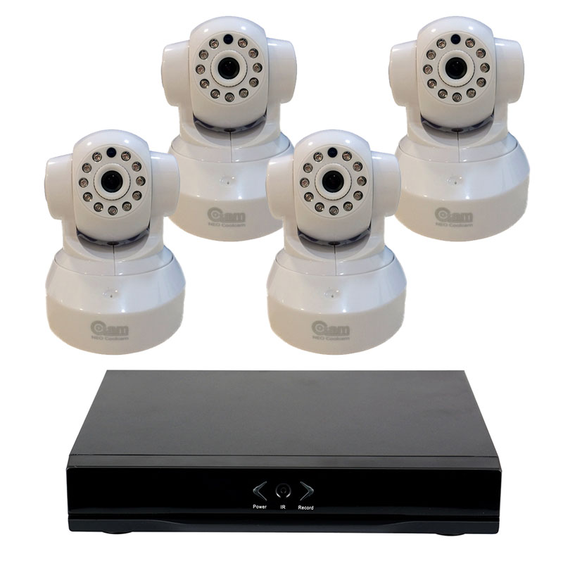 NVR HL0162 GRABADOR ONVIF 4 CAMARAS NEO COOLCAM NIP-20 Blancas  HD IP VIGILANCIA 