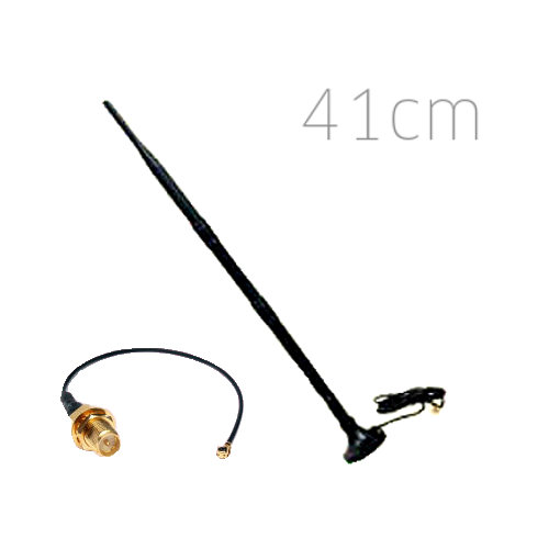 Antena WiFi Omni 9dBi Base Conector RP SMA UFL 41cm