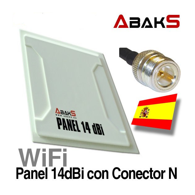 ANTENA WIFI ABAKS PANEL PLANAR 14DBI con abrazadera exterior planar wireless