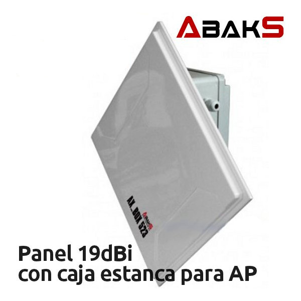 Antena wifi Panel 19dbi Abaks CONECTOR Caja Estanca  wireless router