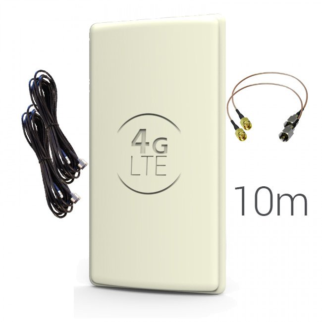 Antena Panel 4G Wonect Exterior Mimo 48dBi Pigtail 10 metros