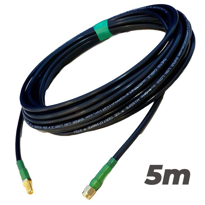 Cable Pigtail Alargador SMA Macho SMA Hembra 5 metros Antenas 4G