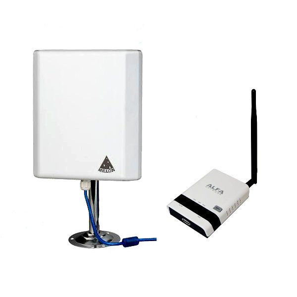 ANTENA MELON EXTERIOR PANEL 36DBI EXTERNA USB 10M CON REPETIDOR WIFI ALFA R36 