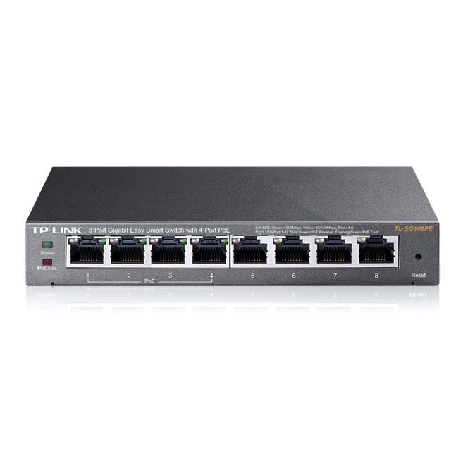 Tp Link TL SG108PE Switch Easy Smart 8 puertos Gigabit y 4 puertos PoE