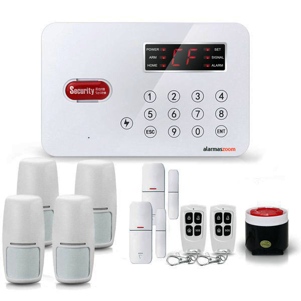 Pack L1-2 Alarma de seguridad con pantalla de 50 zonas inalambricas con conexion telefono 