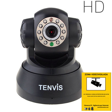 Tenvis JPT3815W HD B Camara IP WiFi P2P Color Negra HD 720p - Envios desde España