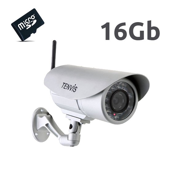 Tenvis IP391W 16Gb Camara de seguridad WiFi IP Exterior Alta resolucion HD 720p Memoria Micro SD