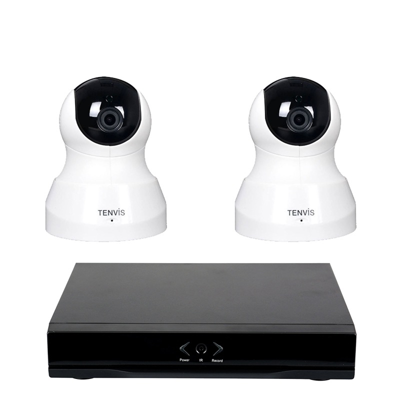 NVR HL0162 GRABADOR ONVIF 2 CAMARAS TENVIS TH661  HD IP VIGILANCIA 