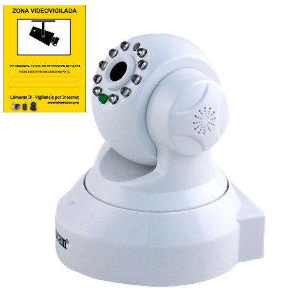 Wanscam HW0024 Camara IP WiFi interior color blanca Alta resolucion HD Con ranura memoria grabacion