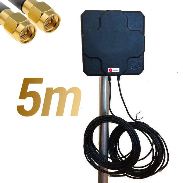 Antena Panel 4G Wonect 46dBi Exterior Negra 5m SMA Macho Reacondicionada