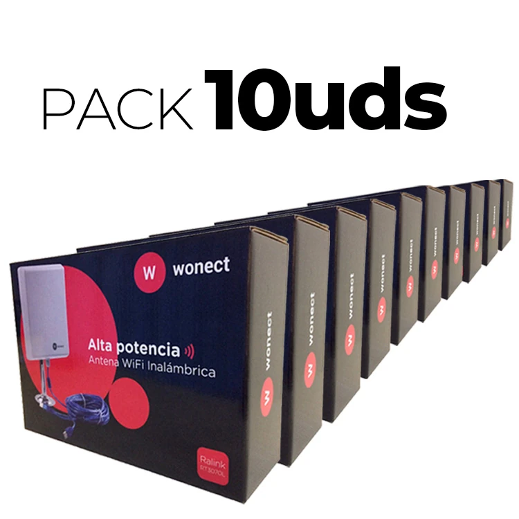 Pack 10 antenas WiFi Wonect N4000A USB 10m largo alcance