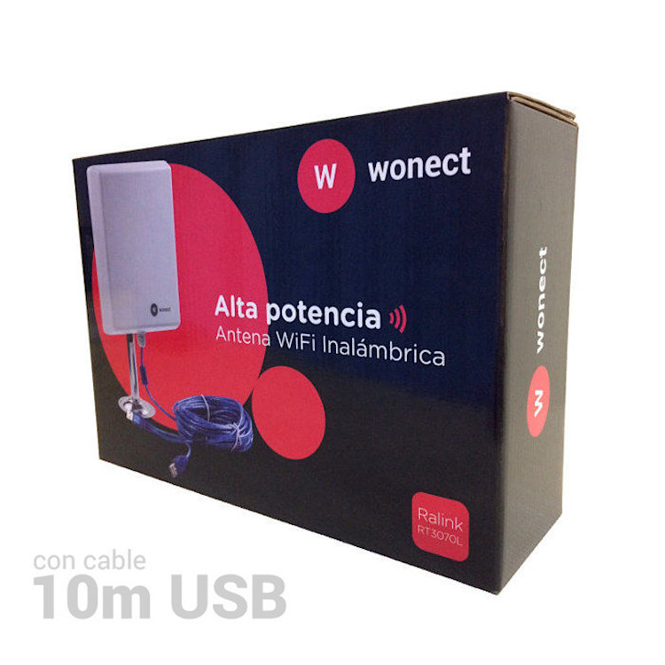 Wonect N4000A Antena Exterior WiFi USB 10 metros largo alcance