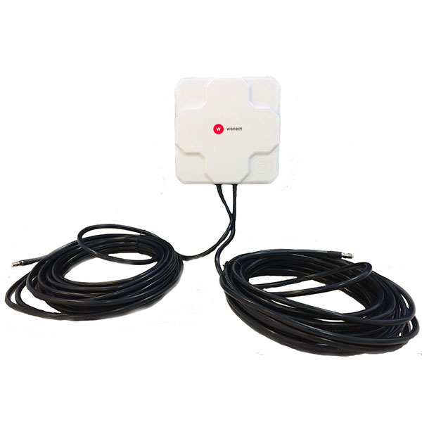 Antena 4G Wonect Panel 46dBi Direccional Blanca Cable Integrado 10 metros Conector FME