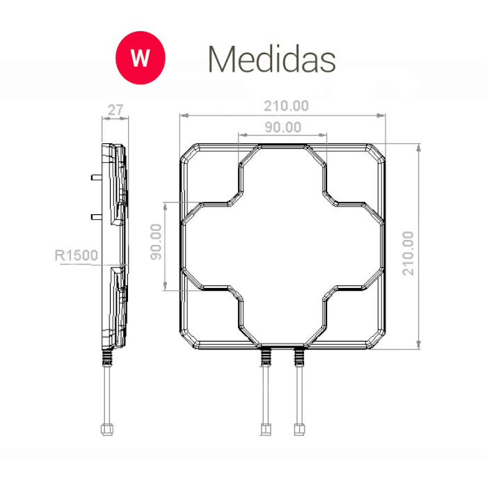 Wonect 4G-46dBi-N-CRC9-15M-Blanca