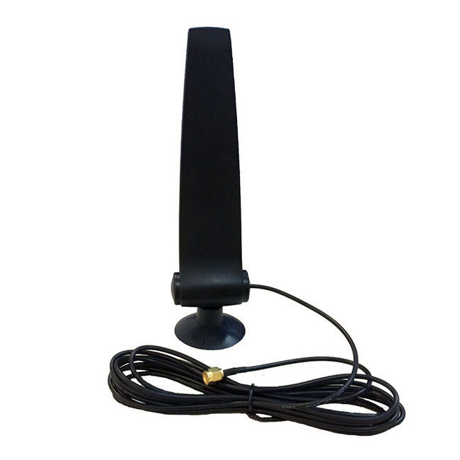 Antena WiFi Omni Wonect 8dBi Con Soporte Negra RP SMA