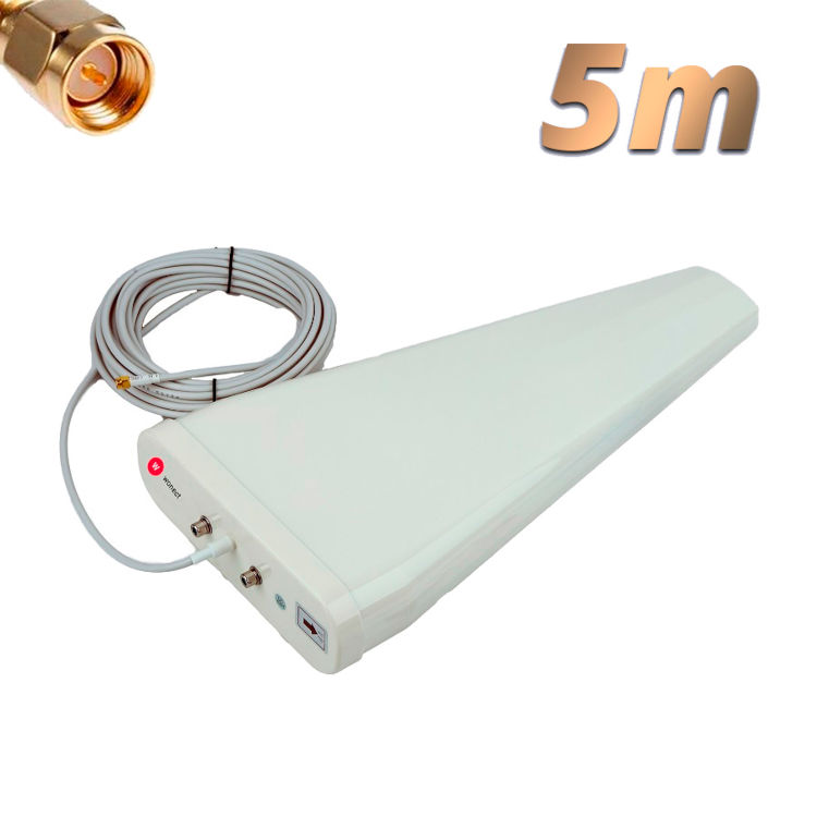 Antena 4G Wonect Yagi Log 11dBi LTE Exterior 5 metros cable SMA