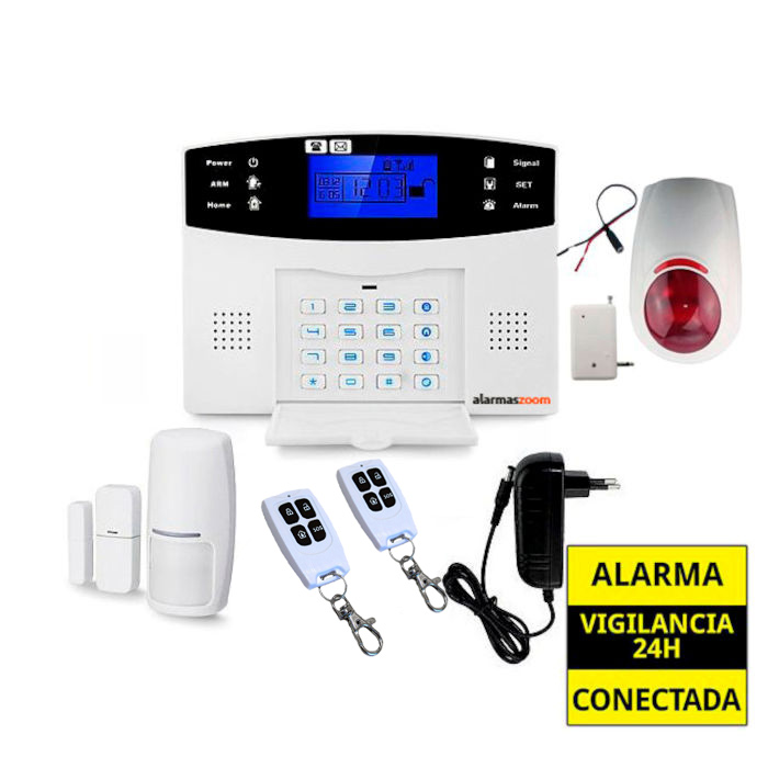 Kit Alarma Hogar AZ017 Sirena Exterior inalambrica OFS03