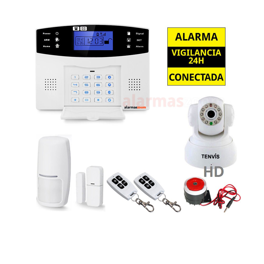 Alarma Hogar voces Espanol Castellano GSM Teclado alarmas-zoom az017 camara IP