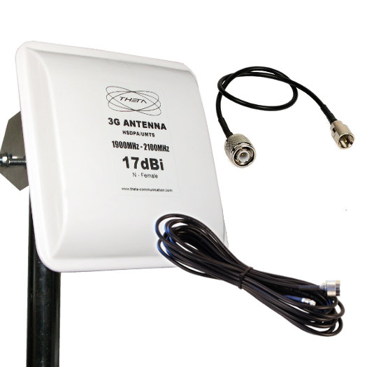 Antena Panel 3G Exterior 17dBi Cable 5 metros TNC