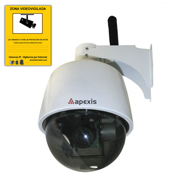 Apexis APM J901 Z WS Camara IP WiFi Motorizada exterior Zoom optico 3x Blanca