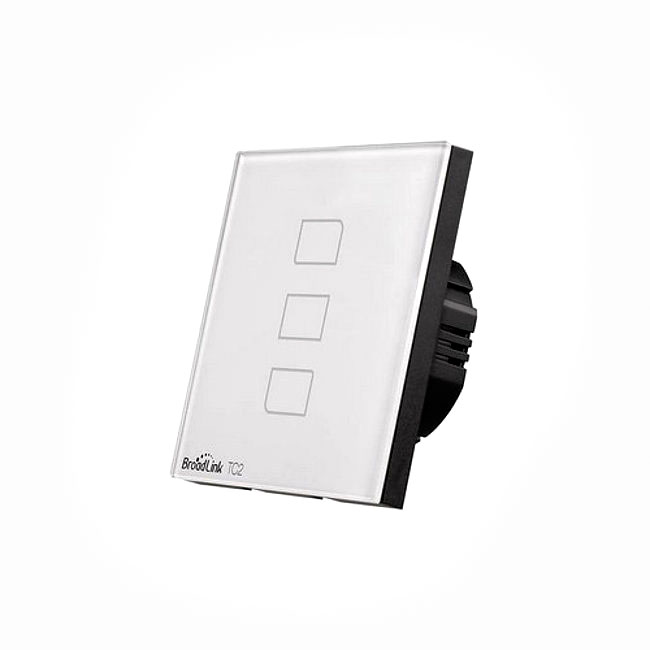 Interruptor de pared doble domotica en hogar encender luces desde movil TC2 Broadlink