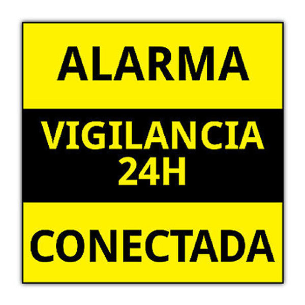 PEGATINA DE CARTEL ALARMA CONECTADA VARIOS MODELOS DISUASORIOS CARTELES VIGILANC