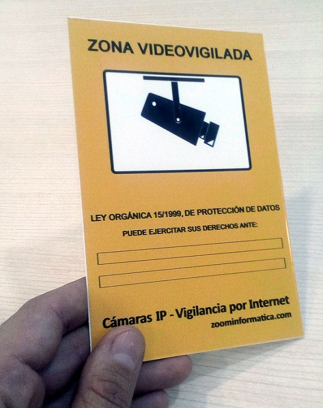 Pegatina A6 Zona Vigilada Adhesiva Camara de vigilancia