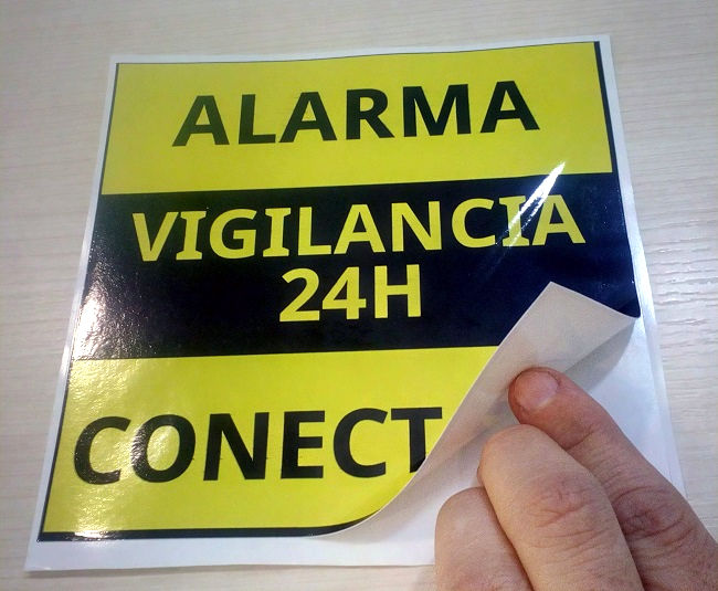 pegatina alarma