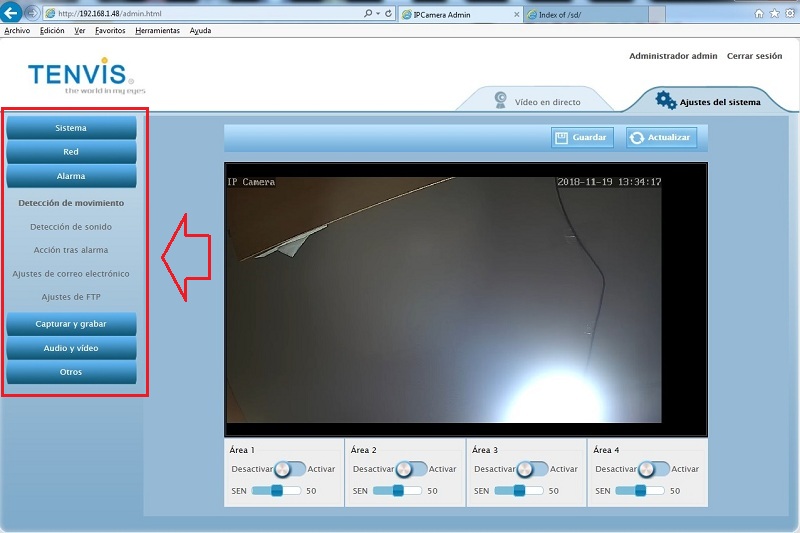 Configuracion deteccion movimiento