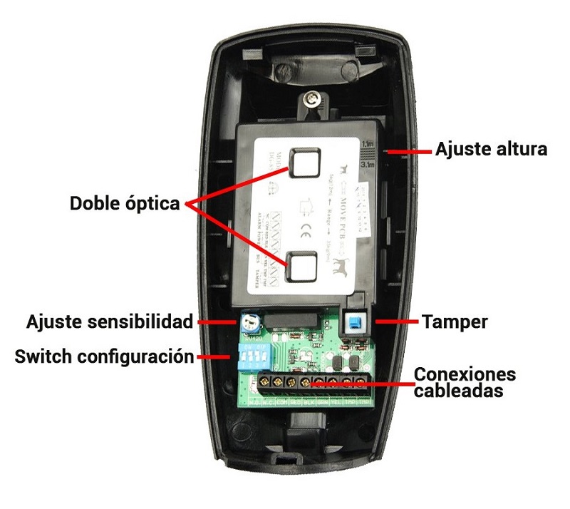 Sensor de movimiento para exteriores de doble tecnología