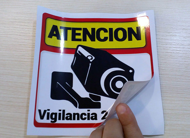 Pegatina alarma Atencion Vigilancia 24 horas