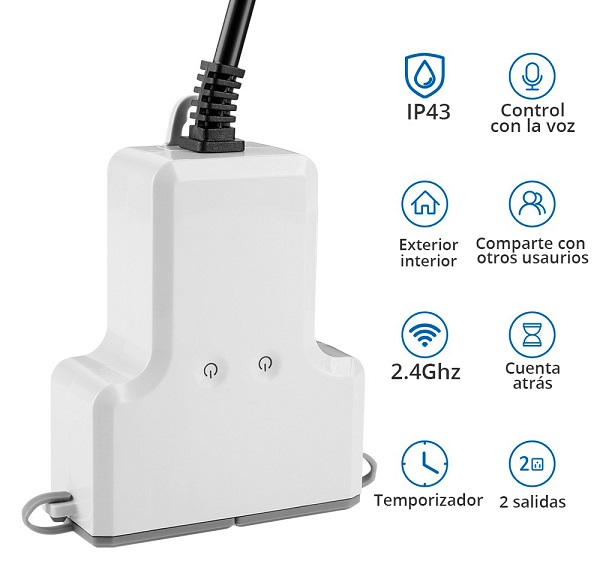 Regleta-exterior-resistente-agua-conexion-WiFi-Tuya-Smart