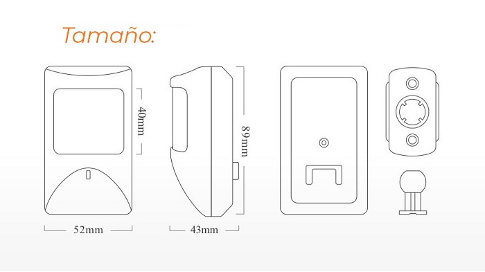 tamano-Detector-movimiento-alarma-cable