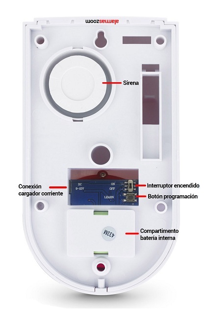 Sirena Exterior con LUZ Caja Leds. Avisador alarmas. Luminosa Alarma  Externa con Cable 2 Hilos Musical FS102. Conexion con 2 Cables 12 voltios  hasta Central de Alarma. Color Rojo y Sonido 