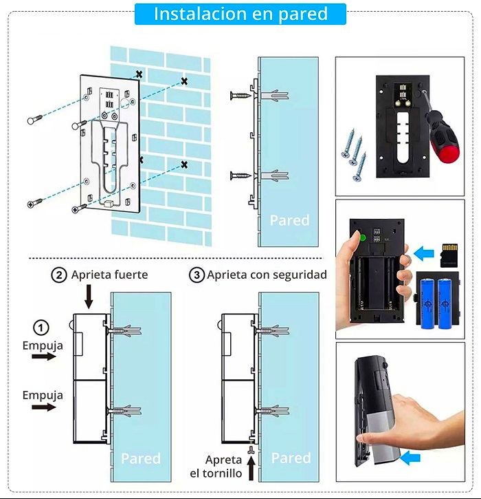 Timbre inalambrico exterior portero con aviso interior VD01771