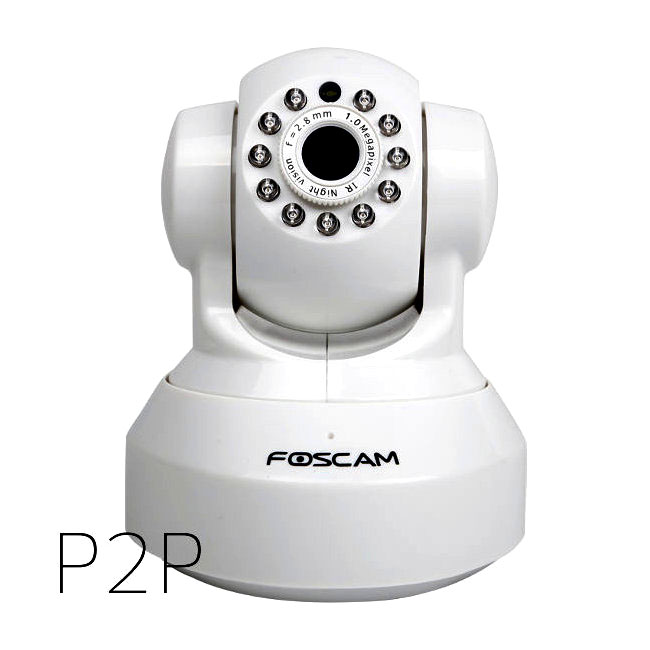 Foscam FI9816P 720P HD 1.0MP Wireless Camara IP P2P WiFi vision nocturna blanca