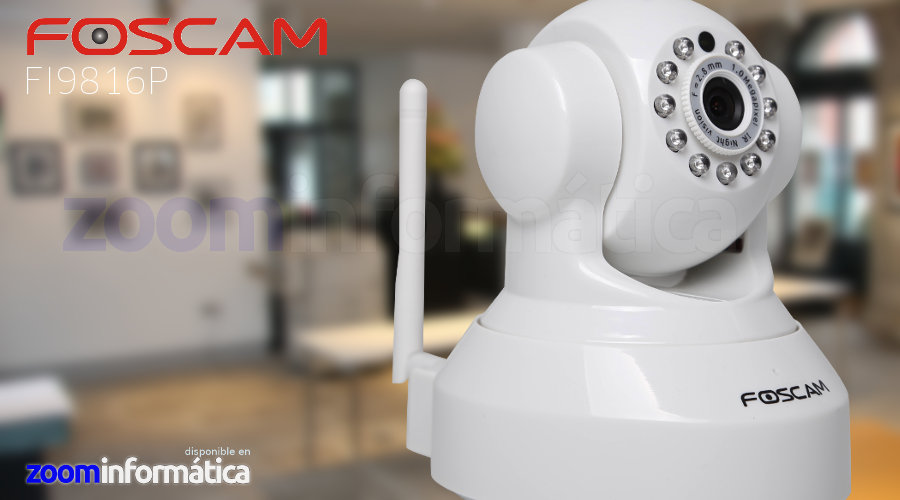 reputación ironía Aclarar Camara IP Foscam FI9816P Color blanco Motorizada WiFi y vision nocturna en Camaras  IP Interior