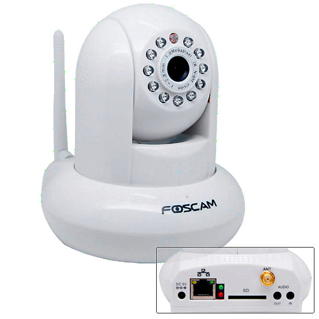 Camara IP Foscam FI9821W WiFi Infrarrojos H264 slot SDHC mejor q FI9820W Blanco
