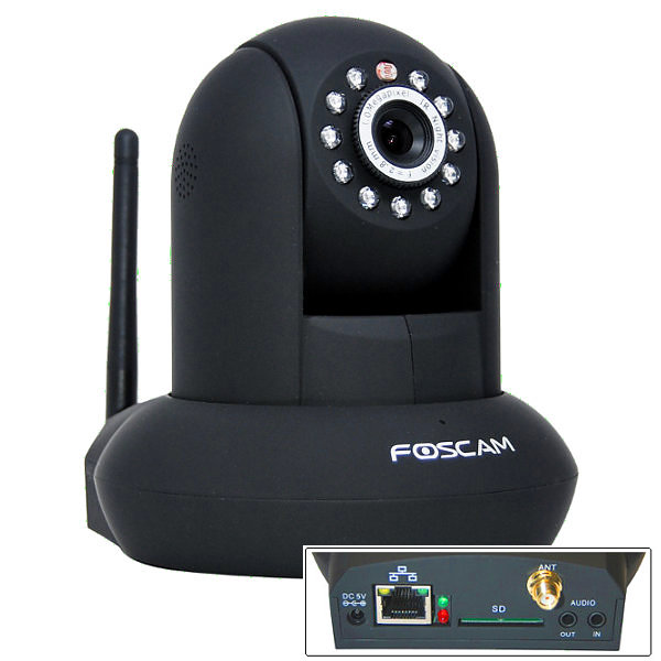 Foscam FI9821W B Camara IP Negra HD 720p DDNS WiFi Memoria Micro SD Reacondicionada