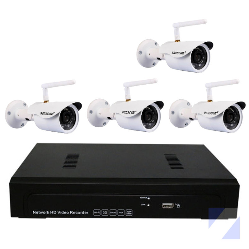 WANSCAM NVR HL0161 GRABADOR ONVIF CON 4 CAMARAS IP EXTERIOR PARA VIGILANCIA