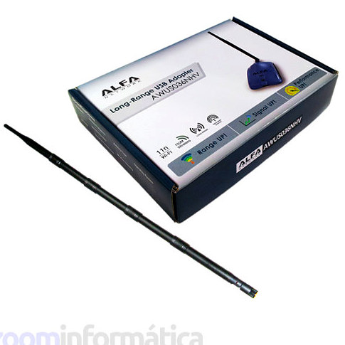 ALFA AWUS036NHV Adaptador WiFi con antena 9dBi omnidireccional